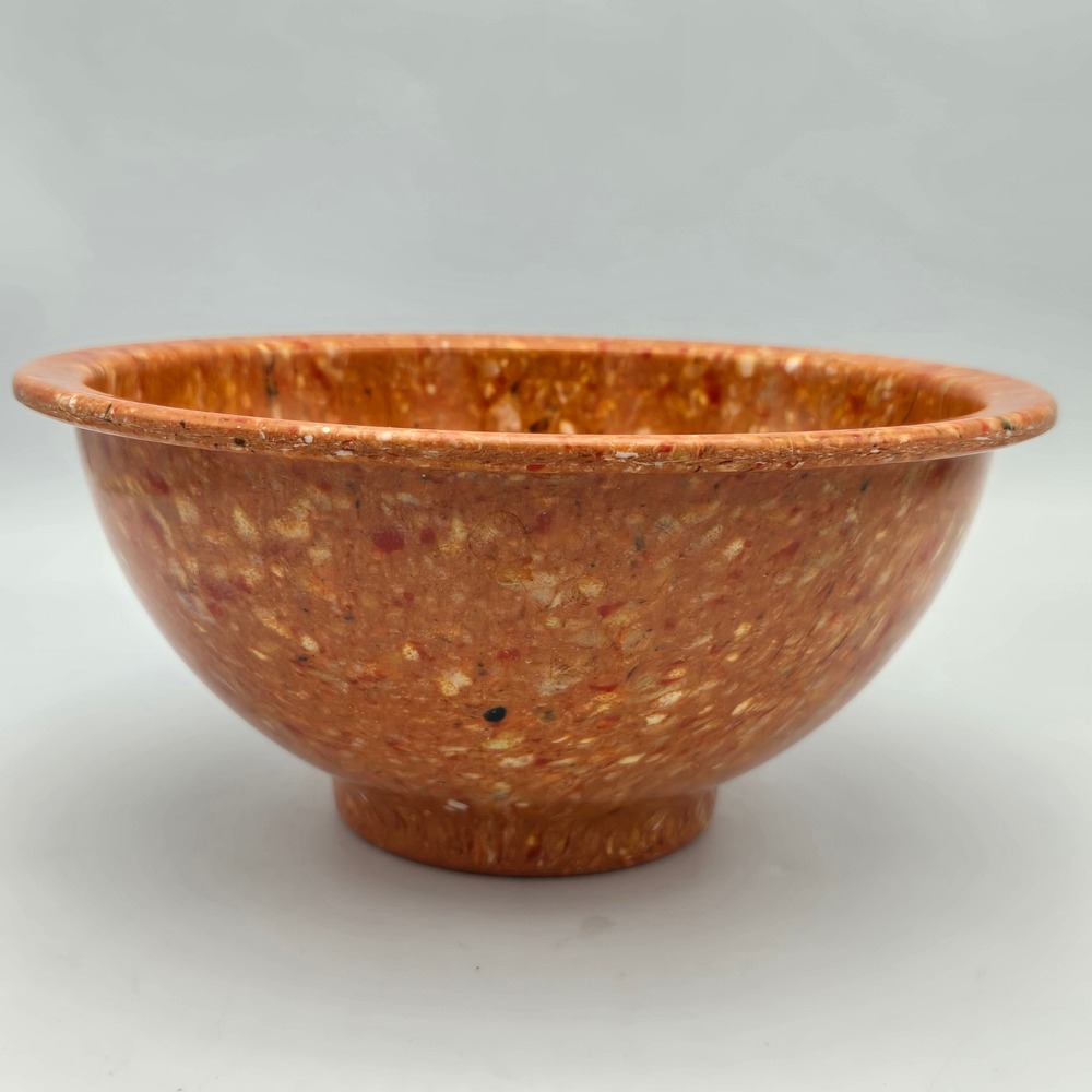 Vintage Texasware Salmon Orange Melamine Confetti Mixing Bowl 111 Speckled 8"